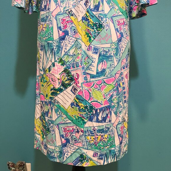 Lilly Pulitzer Wish You Were Here Crochet Print Woman's Dress Size Medium M 2020 - Picture 4 of 13